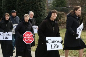 Women religious with the Diocese of Knoxville take part in the annual March for Life on Jan. 25. Photo by Bill Brewer