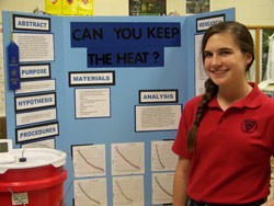 WINNING PROJECT Katie Wade was the eighth grade’s top winner in the St. Joseph science fair. Courtesy of Rosemary Calvert