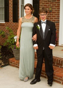 Alex Notte and Belen Mozo pose on the steps of Alex's Knoxville home on May 11 just before the Bearden High School senior prom. Photo by Stephanie Richer