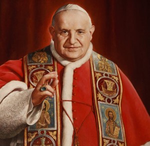A painting of Blessed John XXIII, the pope who convened the Second Vatican Council, is seen in the museum dedicated to him in his birthplace of Sotto il Monte Giovanni XXIII, Italy. Pope Francis has ask the world's cardinals to vote on the canonization of Blessed John XXIII, even in the absence of a miracle. The announcement came July 5 with Pope Francis' decree that cleared the way for the canonization of Blessed John Paul II, the late Polish pontiff. Catholic News Service file photo/Paul Haring