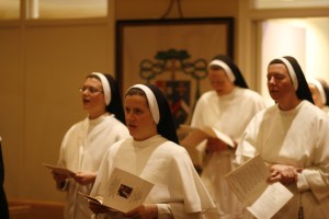 Dominican Sisters process into the Cathedral of the Sacred Heart of Jesus during Solemn Vespers for Consecrated Life on Feb. 9 at the cathedral. Photo by Dan McWilliams