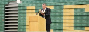 FOCUS founder Curtis Martin speaks during the Following Jesus Conference on April 18 at Knoxville Catholic High School. Photo by Bill Brewer