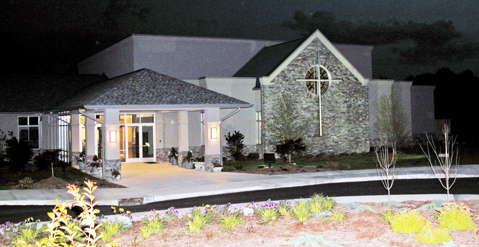 Church building on horizon at St. Alphonsus East Tennessee Catholic